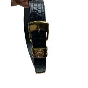 St. Maarten Dallas Leather Belt Studded Bling Statement Womens Sz 35~ 1.5 Wide